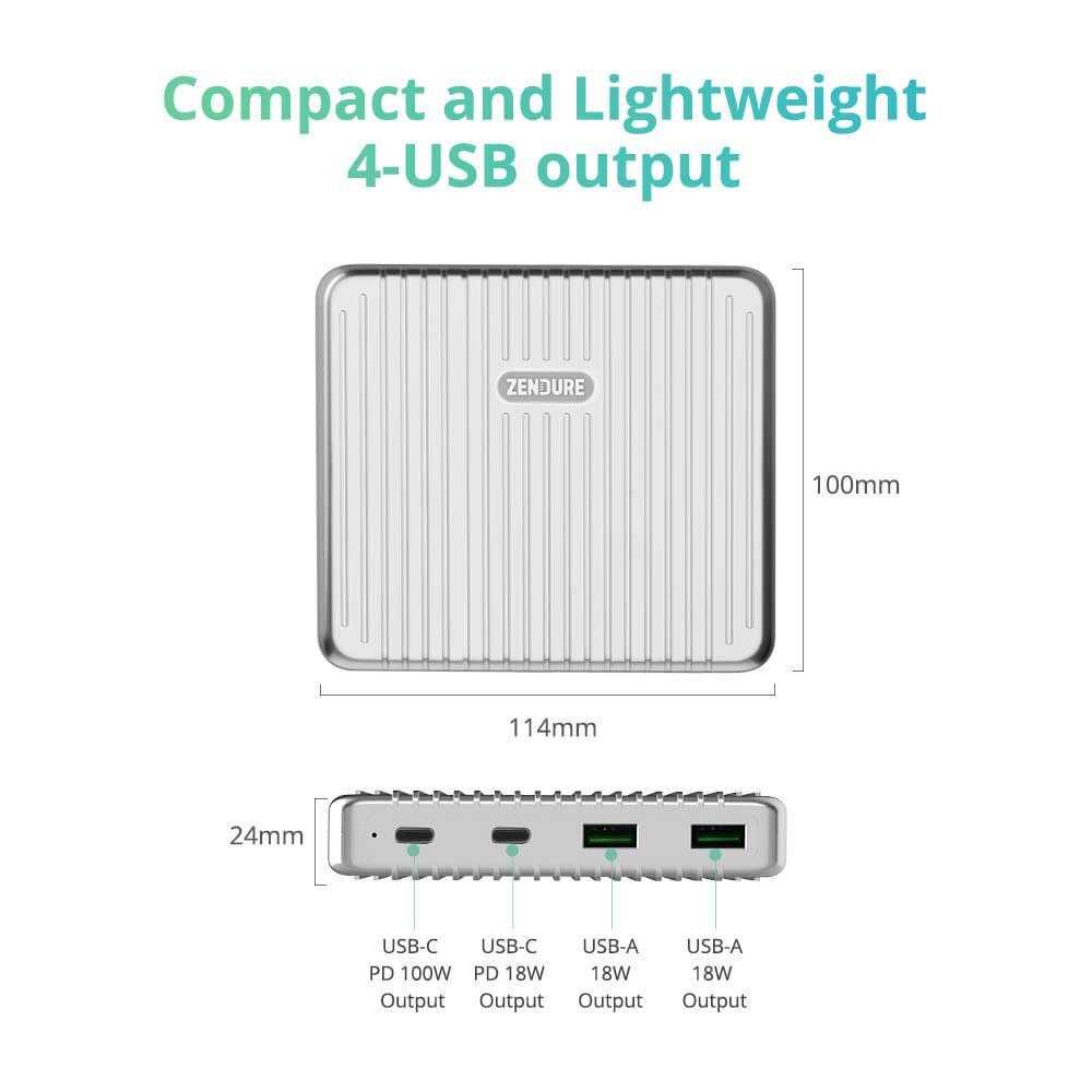 Zendure SuperPort 4 Desktop Charger With Dual PD 100W (silver)