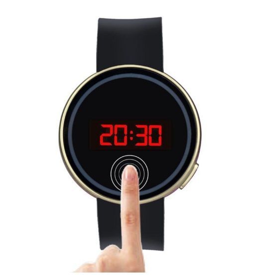 Relógio de pulso preto, Touch Screen LED