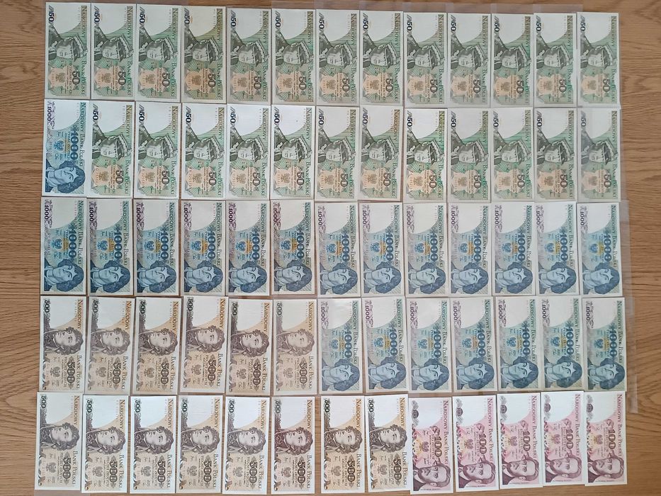 Banknoty PRL zestaw