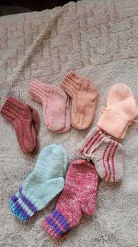 Вязаные детские  носки, пинетки