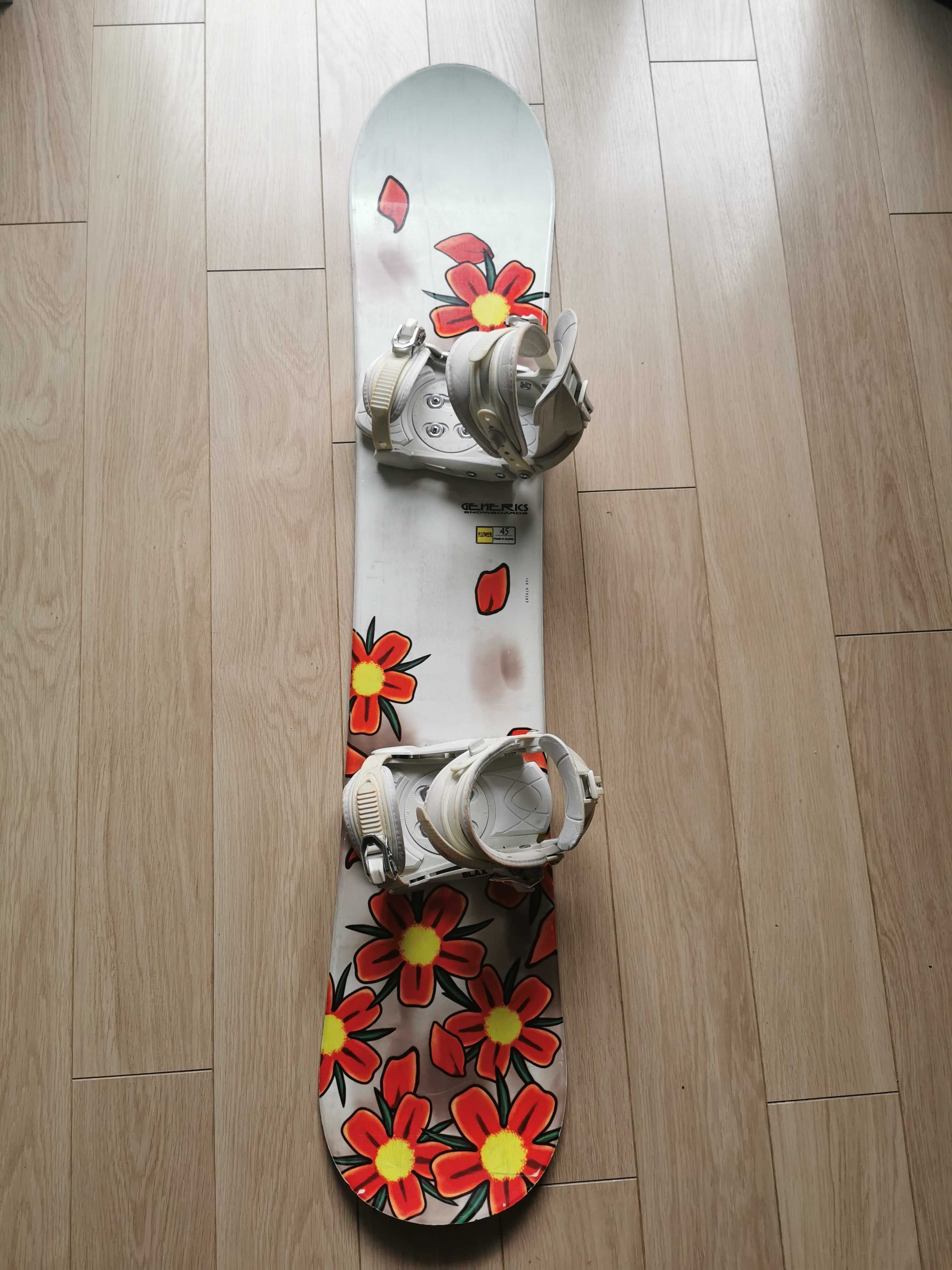 Deska snowboardowa damska kwiaty 145cm Generics