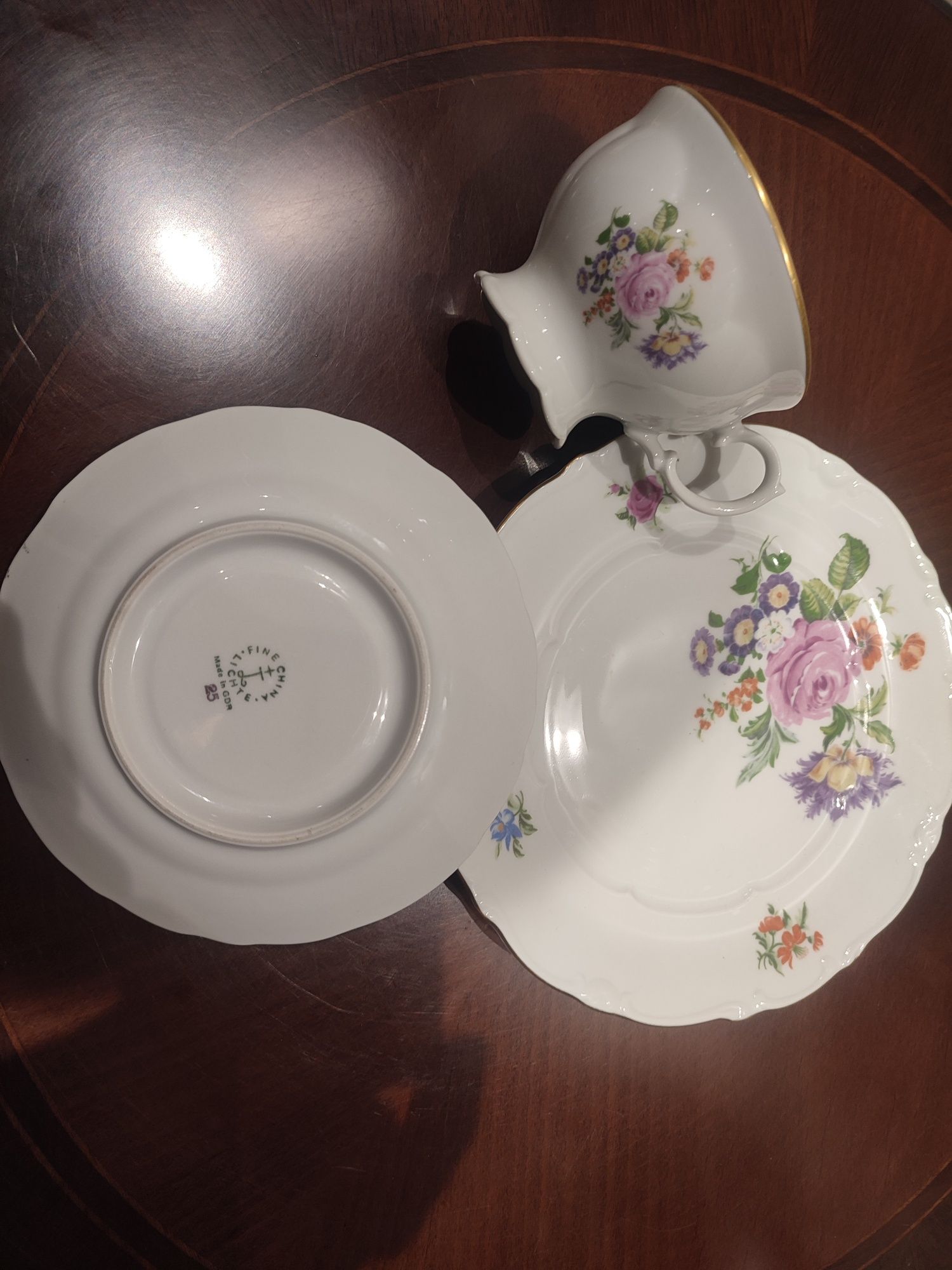 Śliczne stare trio porcelana Lichte