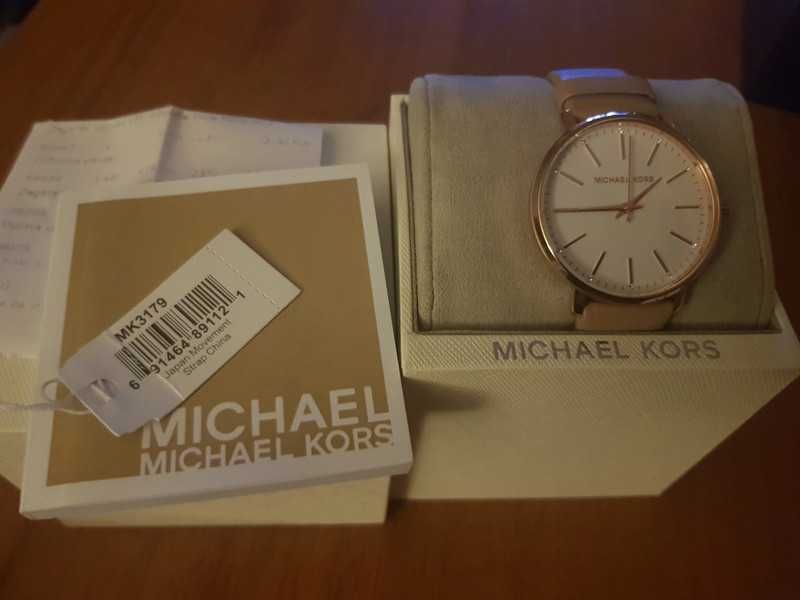 Zegarek Michael Kors beżowy złoty