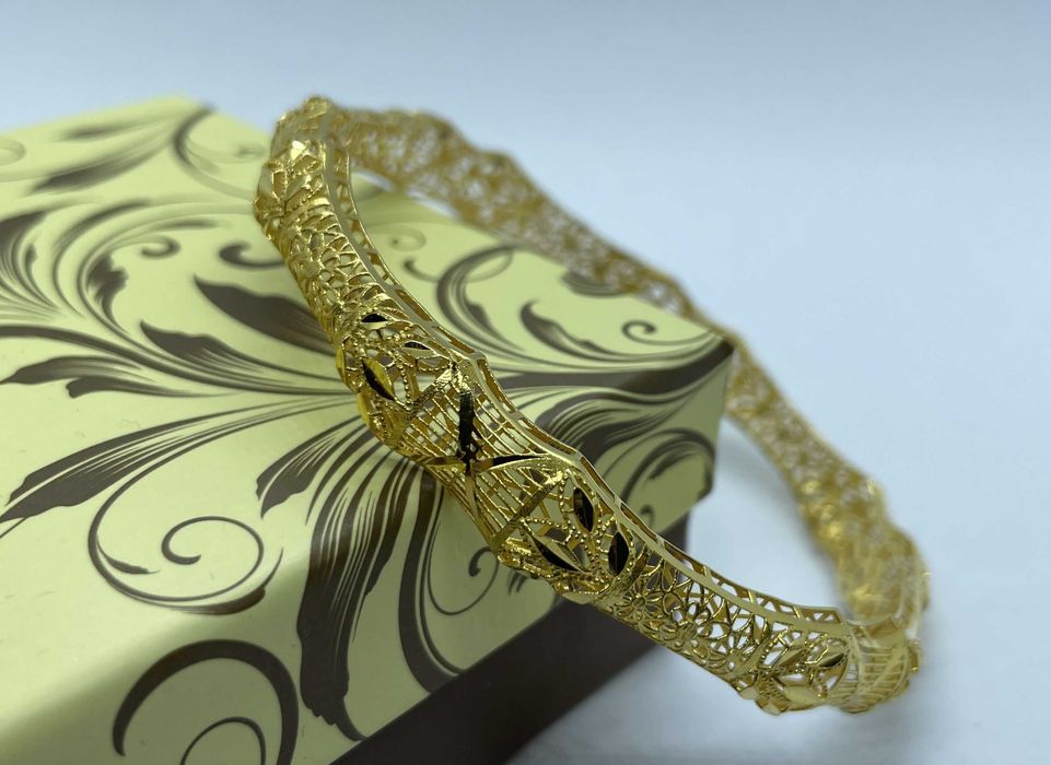 Śliczna złota bransoletka / KOŁO / 8,51g p585 21cm /STERNA złoto