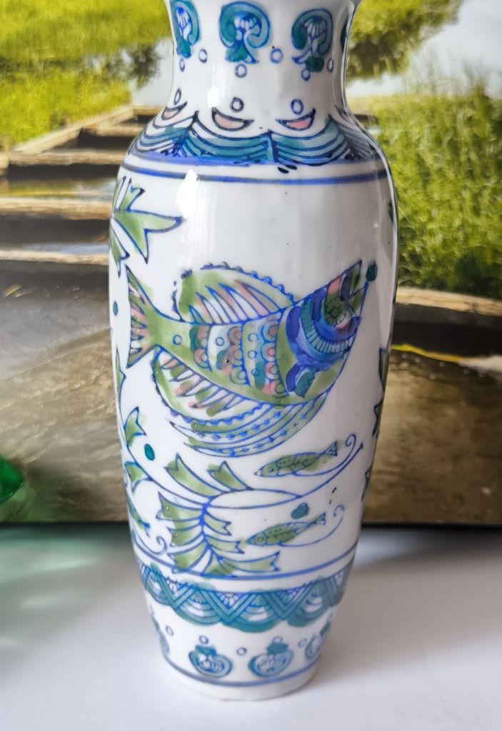 Wazon ręcznie malowany piękna stara porcelana