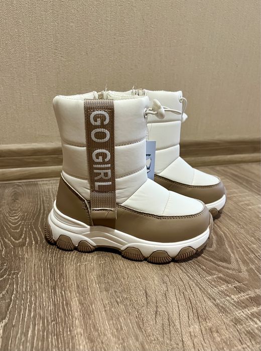 Сапоги зимние чоботи черевикі зимові бежеві білі 27 28 29 30 31 32