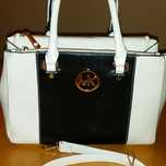 Torebka Michael Kors biała czarna złote logo