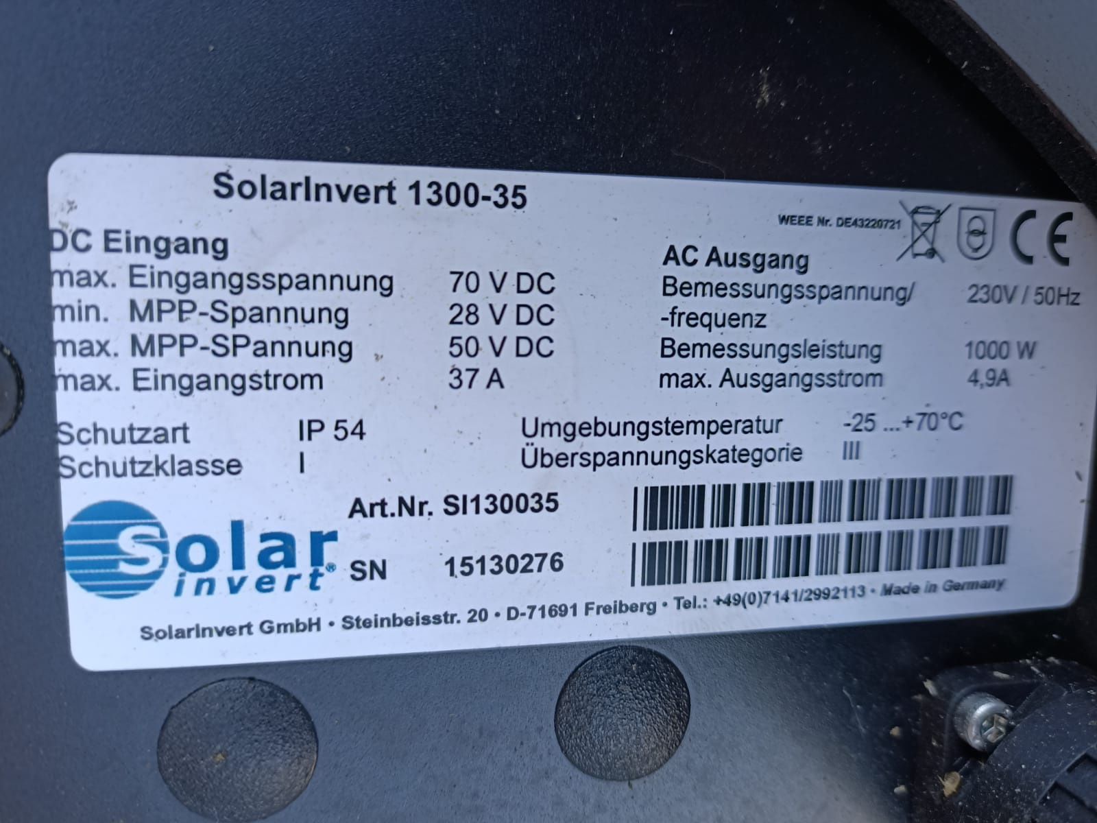 Solarinvert 1300-35 inwerter solarny