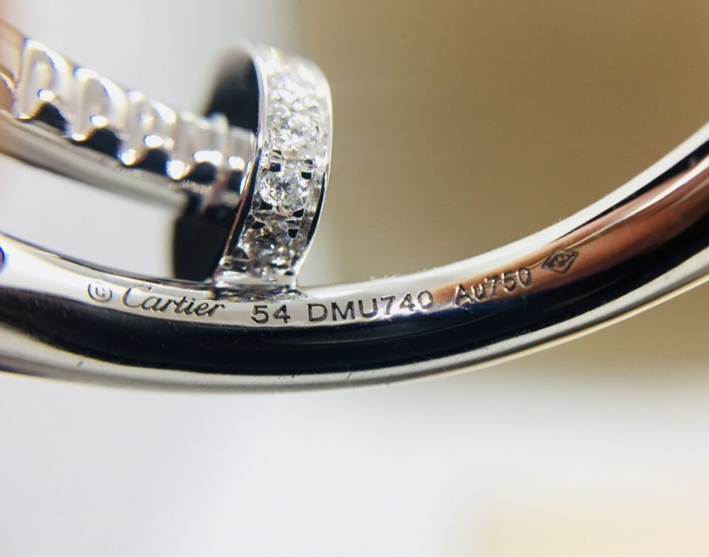 Золотое кольцо Cartier just un clou ( Гвоздь ) с бриллиантами. 750 пр.