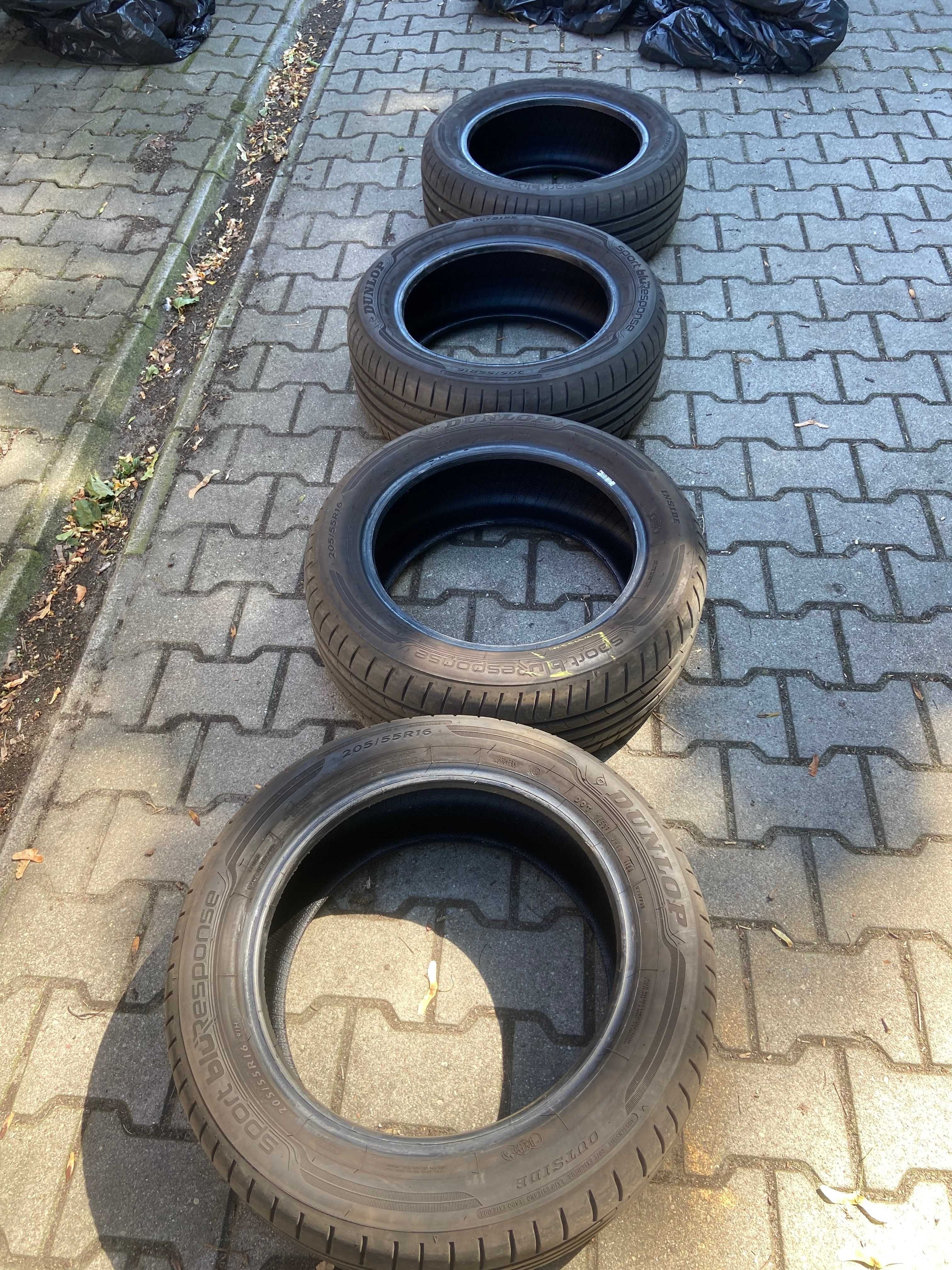 Opony letnie Dunlop Sport BluResponse 205/55 R16 stan idealny 2024