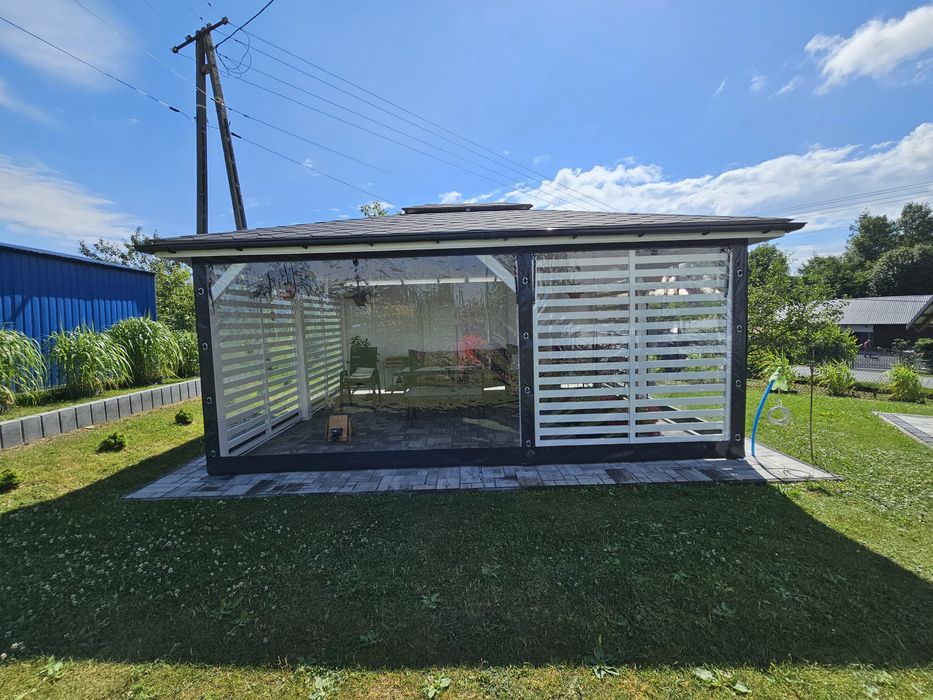 Plandeki na altankę na taras altana ogrodowa taras osłona tarasowa