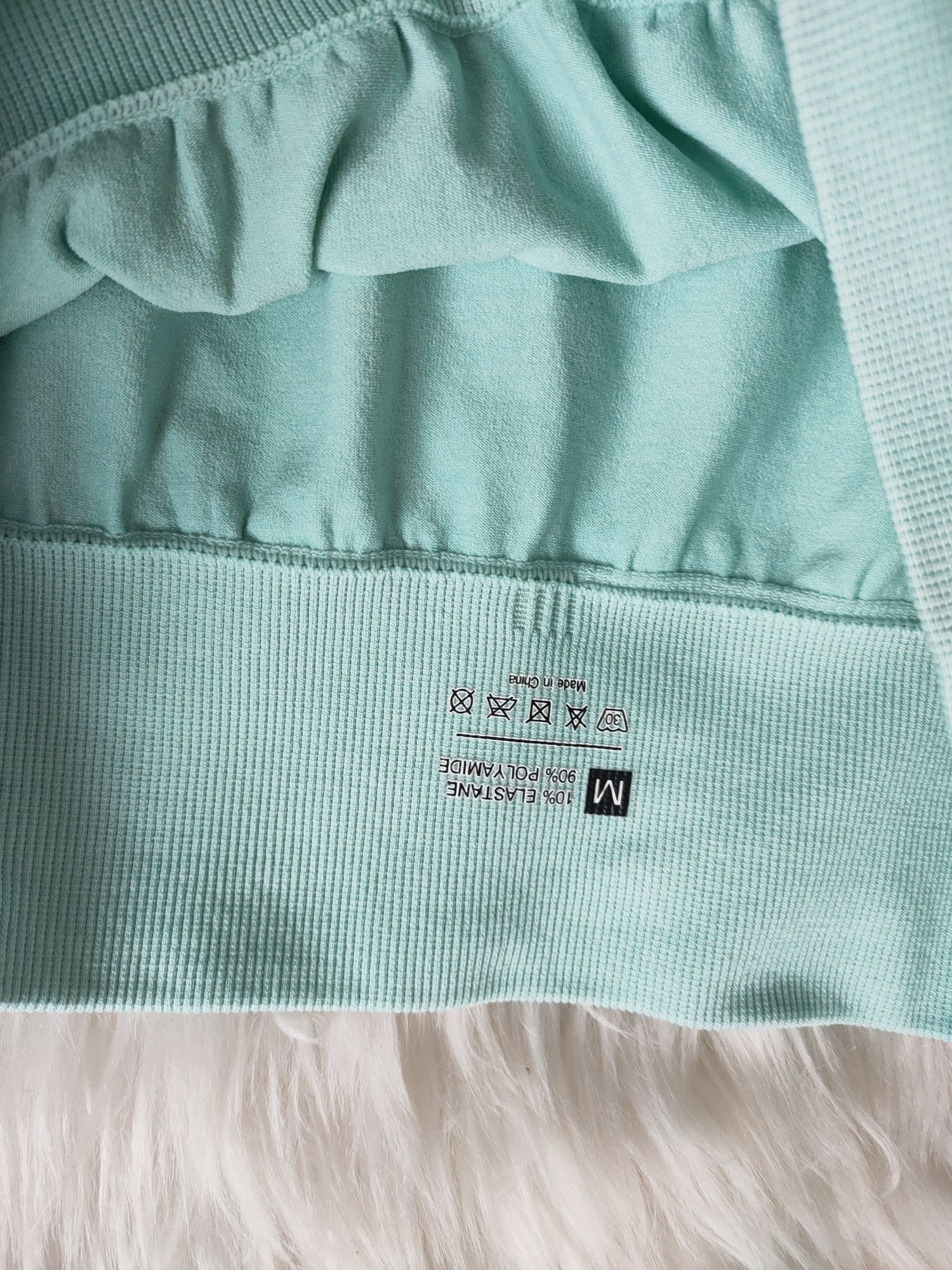 Legginsy treningowe do ćwiczeń turkusowe wysoki stan xl