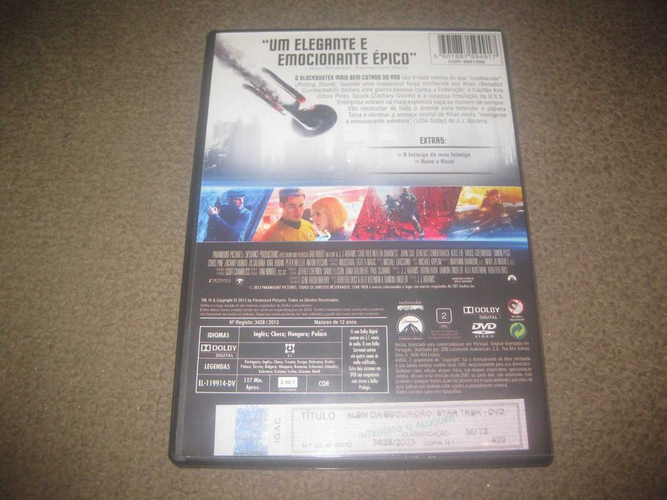 DVD "Star Trek Além da Escuridão" com Chris Pine