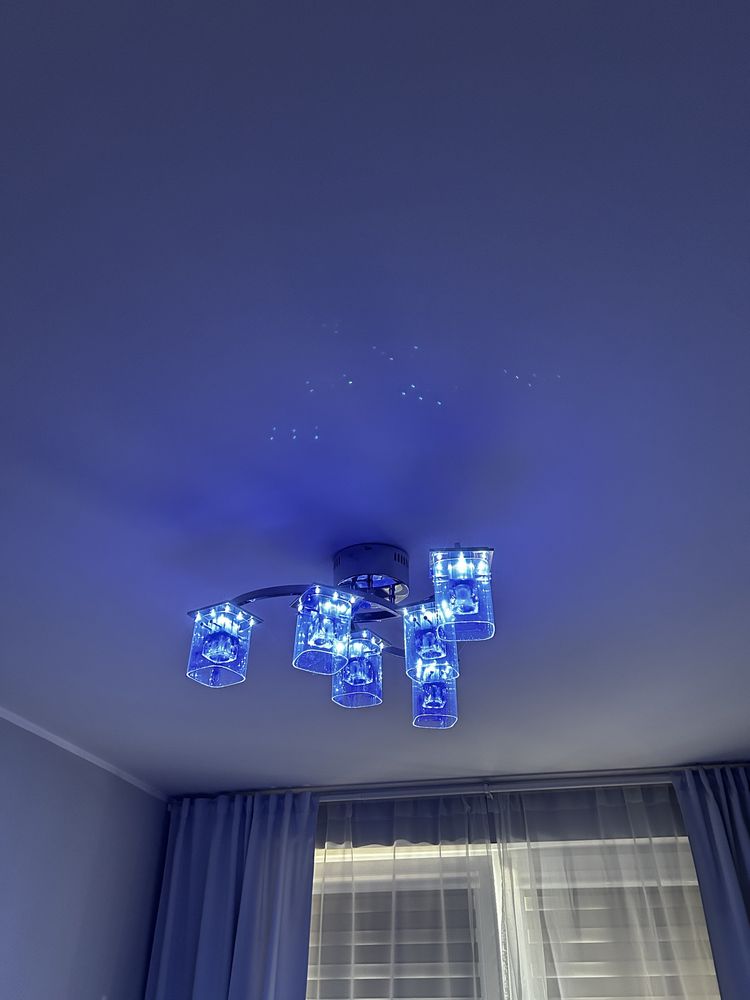 Lampa plafon led kryształ + kinkiety komplet