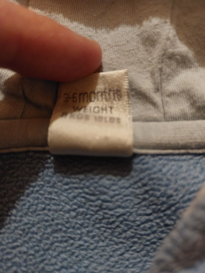 Bluza zapinana niebieska kaptur z uszami Newborn Next