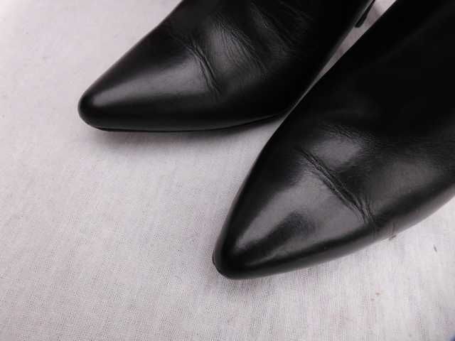 Ryłko Estima skórzane botki szpilki szpic 36