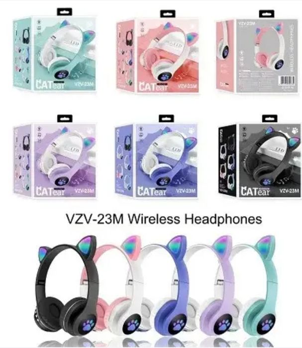 Беспроводные детские  наушники с кошачьими ушками vzv 23m.Есть опт !