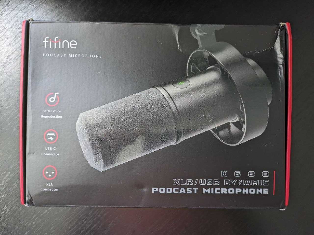 Динамический микрофон FIFINE K688 XLR/USB + стойка пантограф FIFINE