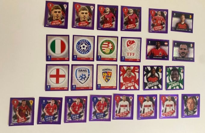 Евро 2024 золотые стикеры наклейки Топпс Панини