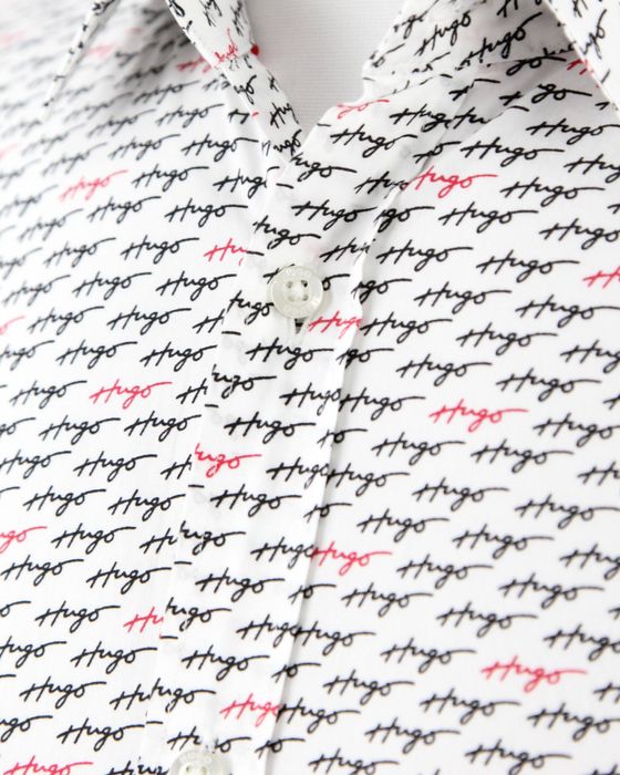 HUGO BOSS чоловіча біла сорочка в принт. Оригінал. (L)