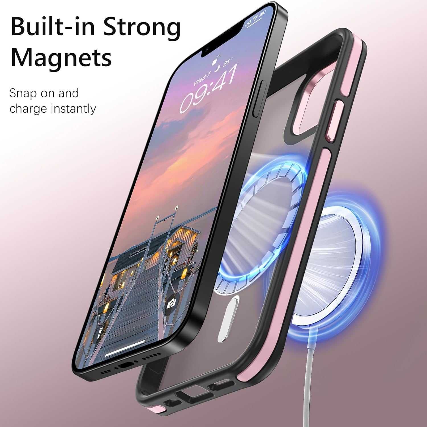Etui plecki do iPhone 14 Plus przezroczyste kompatybilne z MagSafe