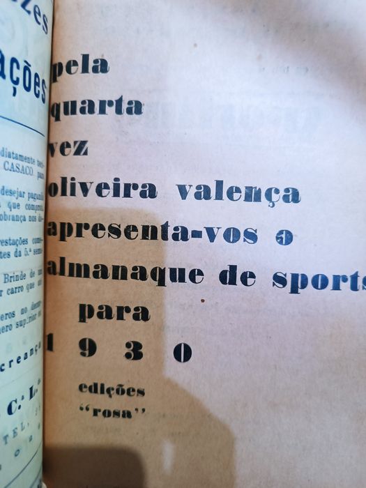 Livro Almanaque dos Sports 1930 muito raro