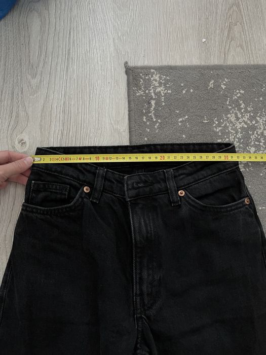 spodnie dżinsowe jeansowe dziewczęce z szeroką nogawką czarne luzne
