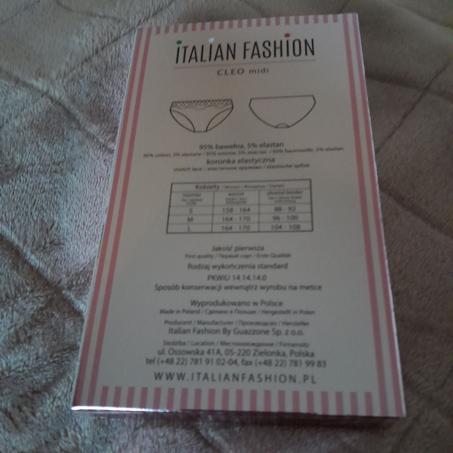 Majtki nowe z metką Italian fashion koronka r. S