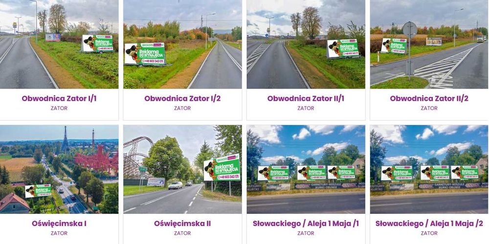 Reklama Billboard Zator Energylandia Wydruk montaż oświetlenie