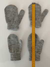 Szare rękawiczki, jeden palec, 68, H&M, dwie pary