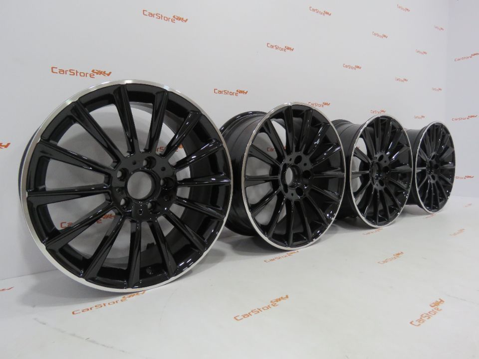 Jantes Look Mercedes Turbine 17 x 7.5 et 35 5x112 Preto + Brilhante