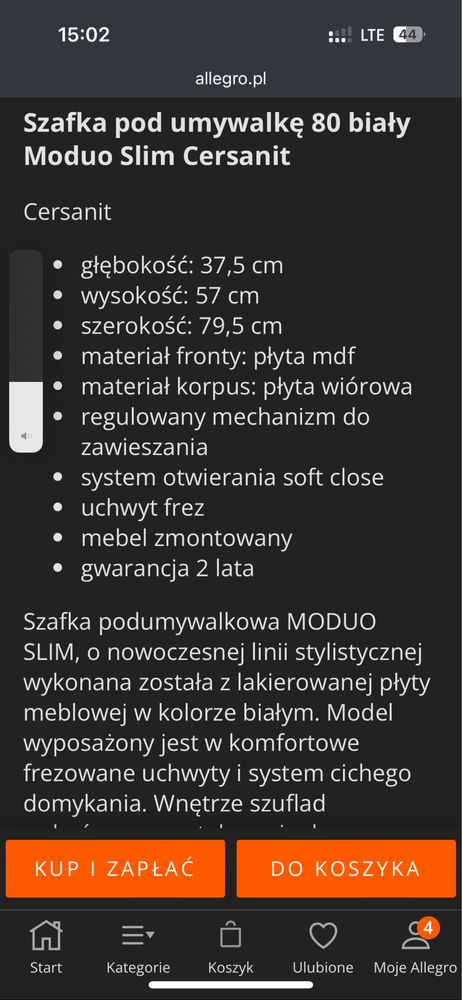 Szafka Poumywalkowa Cersanit Moduo Slim