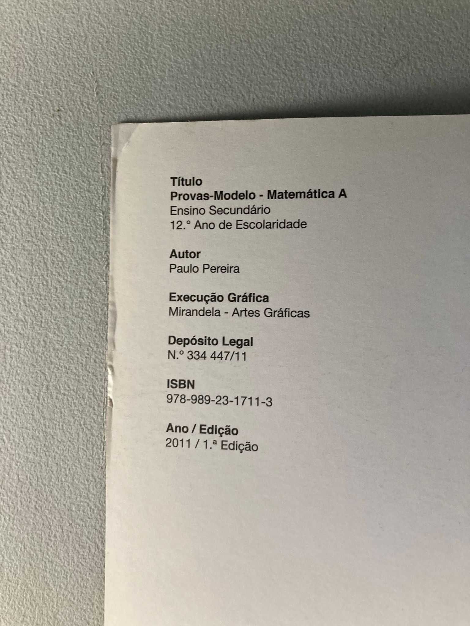 Provas-Modelo Matemática A (12º ano)