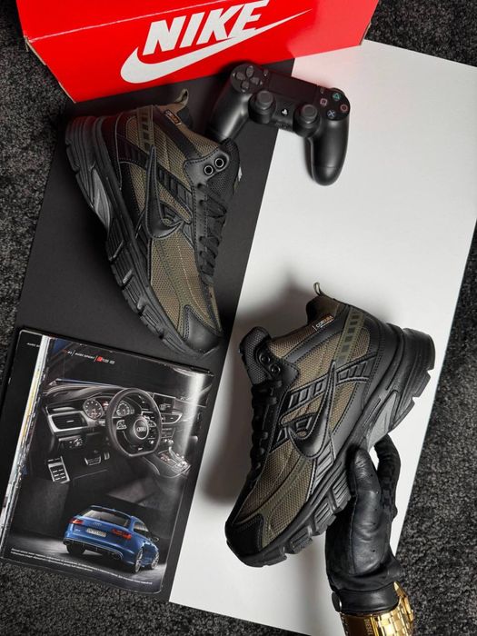 Чоловічі кросівки найк на хутрі Nike Initiator High Fur Khaki Black