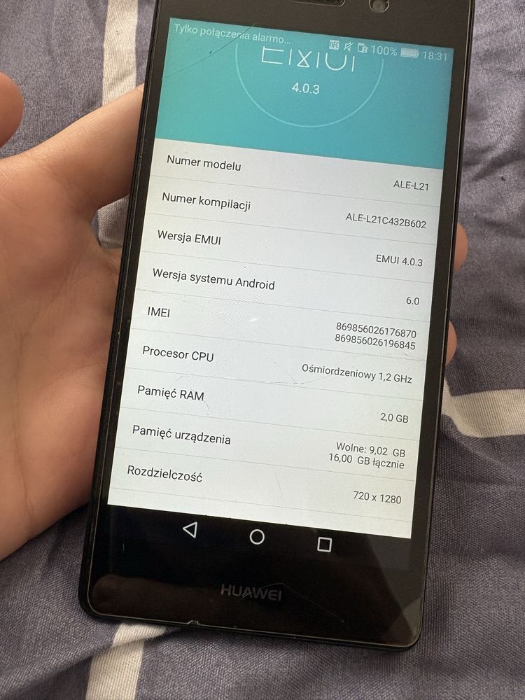 Smartfon Huawei P8 Lite model ALE-L21