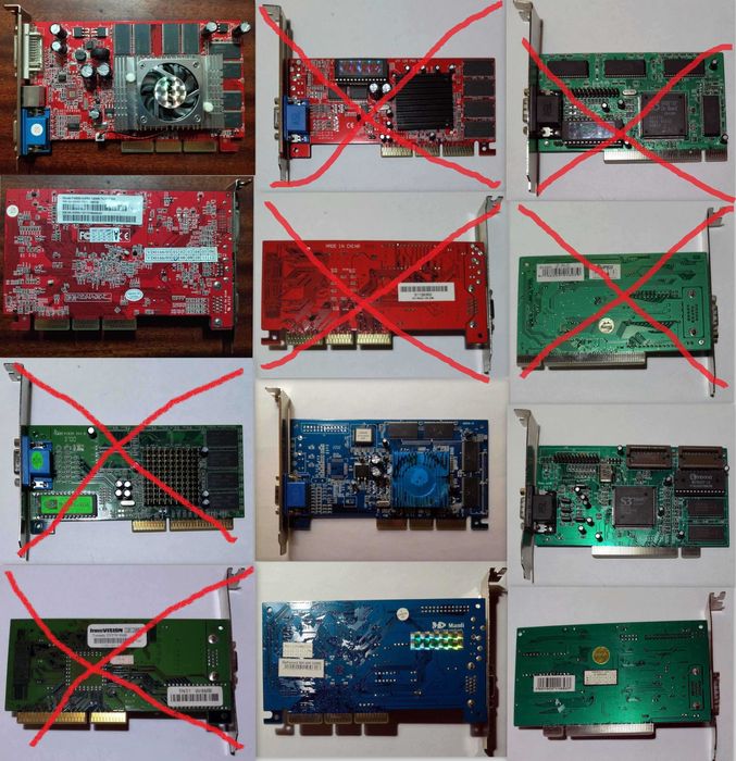 Відеокарти AGP, PCI, SB, TV & FM-Tuner, USB PCI-Card та відео-кабелі