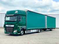DAF XF 450 / ZESTAW TANDEM 120 M3 / PRZEJAZDOWY / 7,75 M + 7,75 M / SALON PL  18.450 pierwszy właściciel przejazdowa