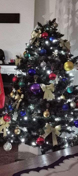 Sztuczna choinka 185 cm duża z bombkami i ozdobami!