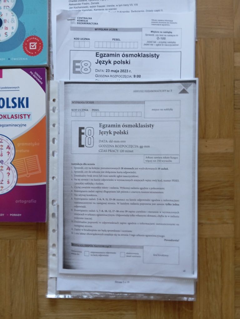Egzamin ósmoklasisty - matematyka , polski , angielski
