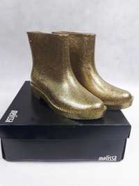 Nowe kalosze MELISSA Rain Drop Boot Ad 32185 złote glittee