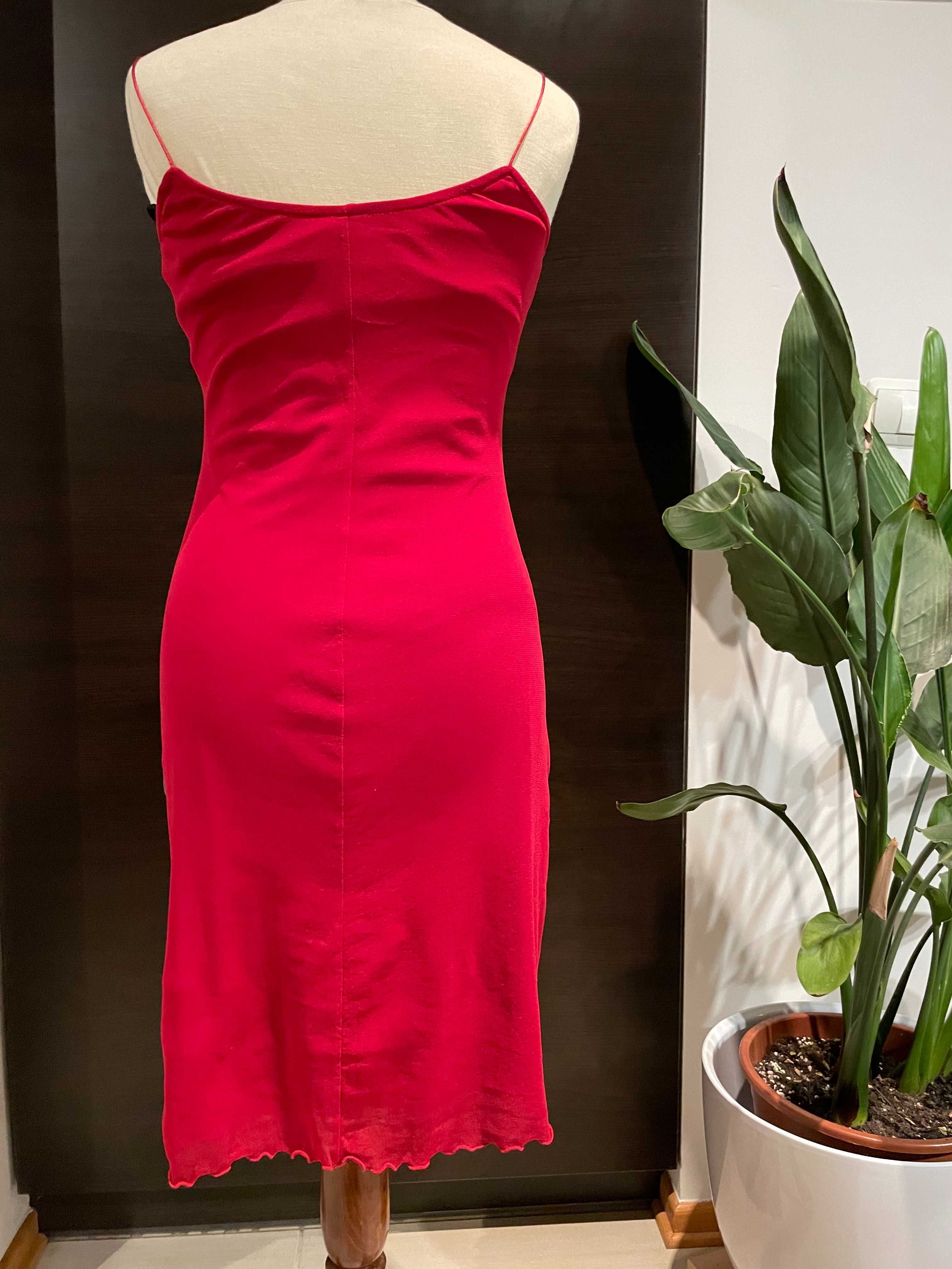 Czerwona tiulowa sukienka Wallis na ramiączkach, roz. 12, 45 zł