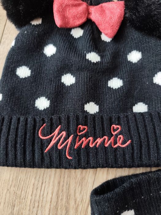 Komplet zimowy dziewczęcy czapka i komin Myszka Minnie