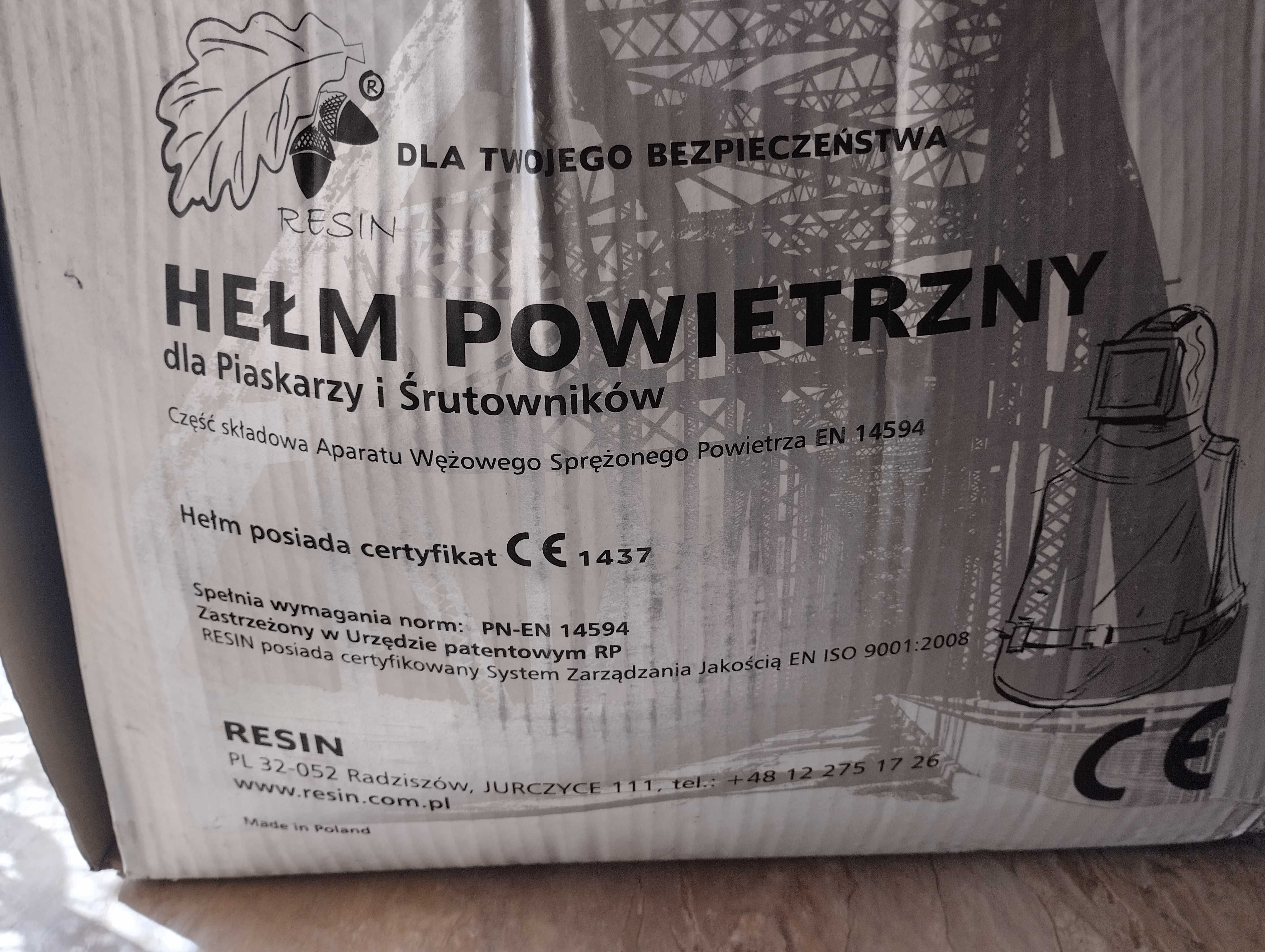 Nowy Hełm powietrzny dla piaskarzy i śrutowników