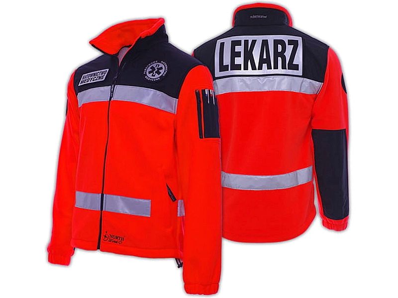 Polar DAMSKI ratowniczy North-Wind FLUO z kompletem emblematów odblask