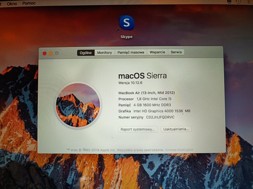 MacBook Air 13,3 '' Mid 2012, 1,8 GHz i5, 121 GB, 4 GB RAM DDR 3