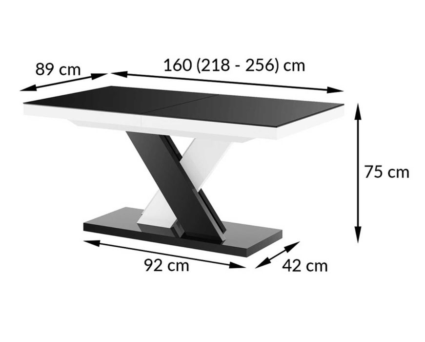 Stół rozkładany Xenon Lux 160–256 cm, STAN IDEALNY + GRATIS NOWY BLAT!