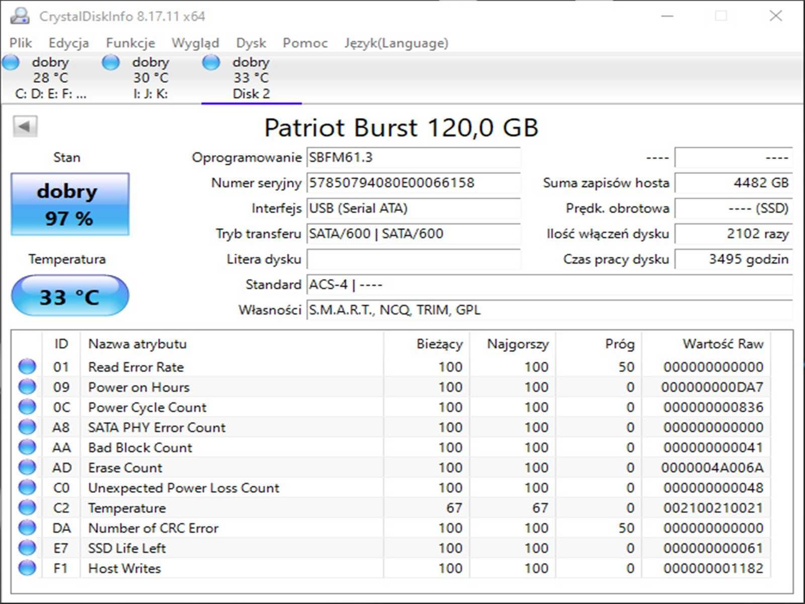 SSD 120GB PaTrioT BursT