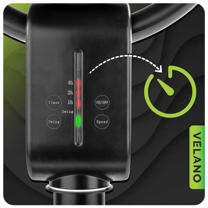 Wentylator podłogowy wiatrak stojący timer regulacja pilot 50w