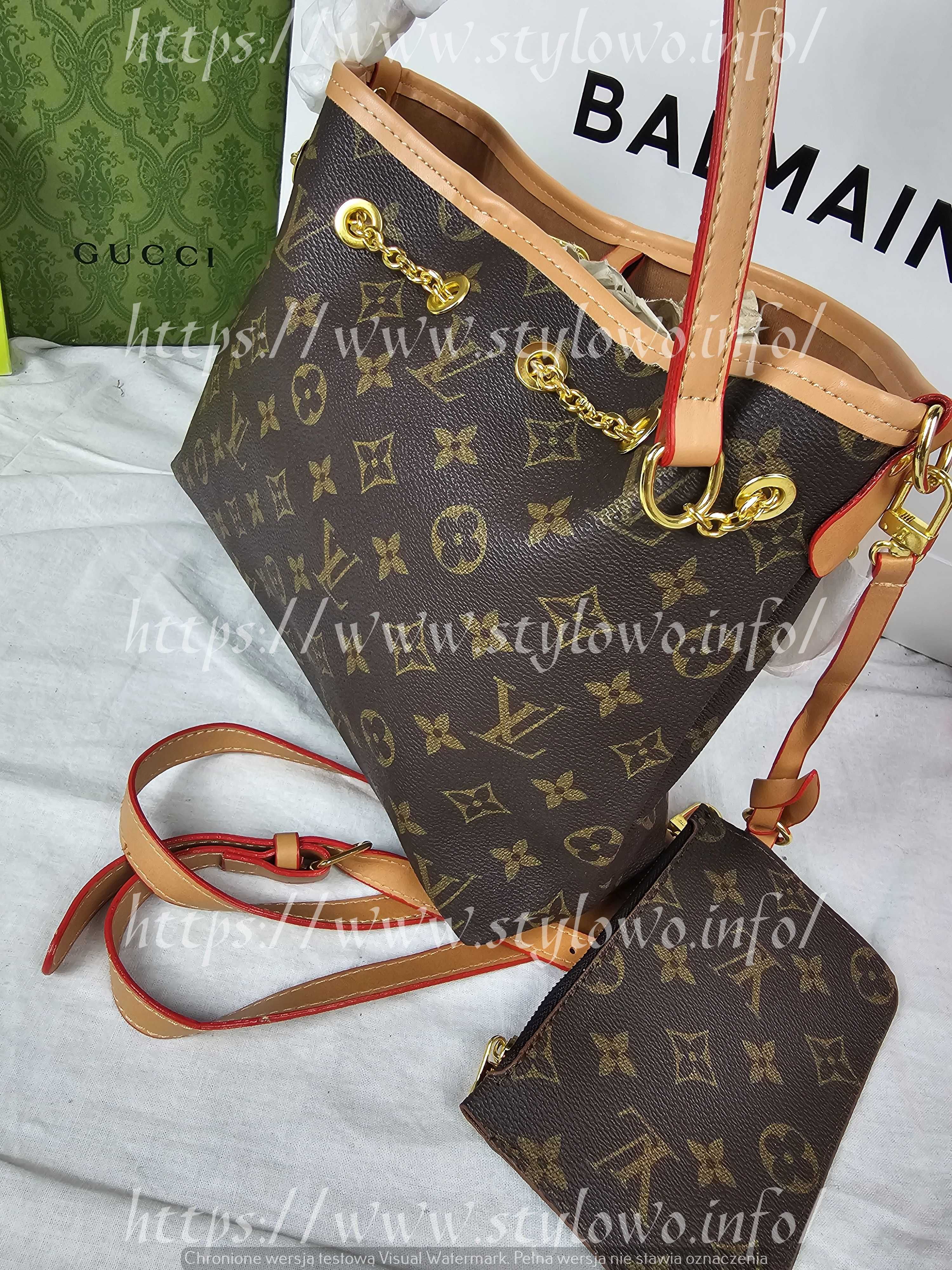 Torba worek Torebka damska Louis Vuitton kuferek brazowy