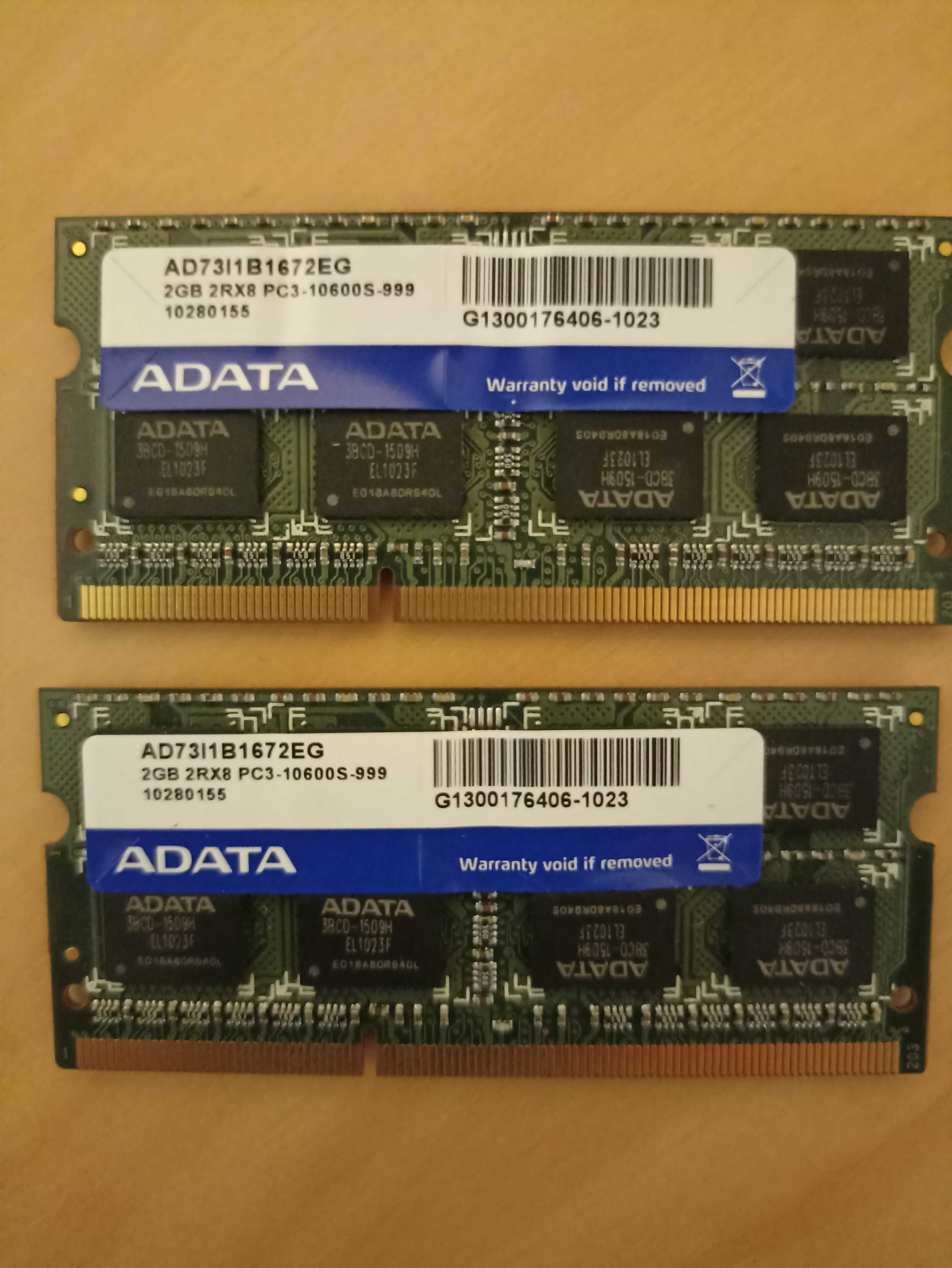 Pamięć RAM AD73I1B1672EG 2GB 2RX8 PC3-10600S-999, 2 sztuki, używane